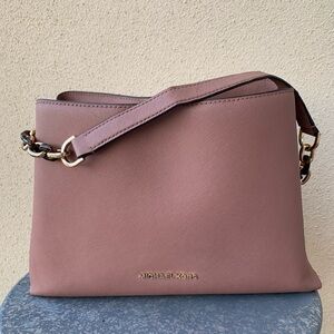 Michael Kors Pink Mauve Shoulder Bag with Chain Detail